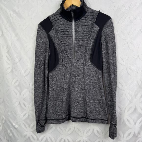 Lululemon Run Your Heart Out Pullover Heathered Black Sweatshirt Size 6 - Picture 2 of 12